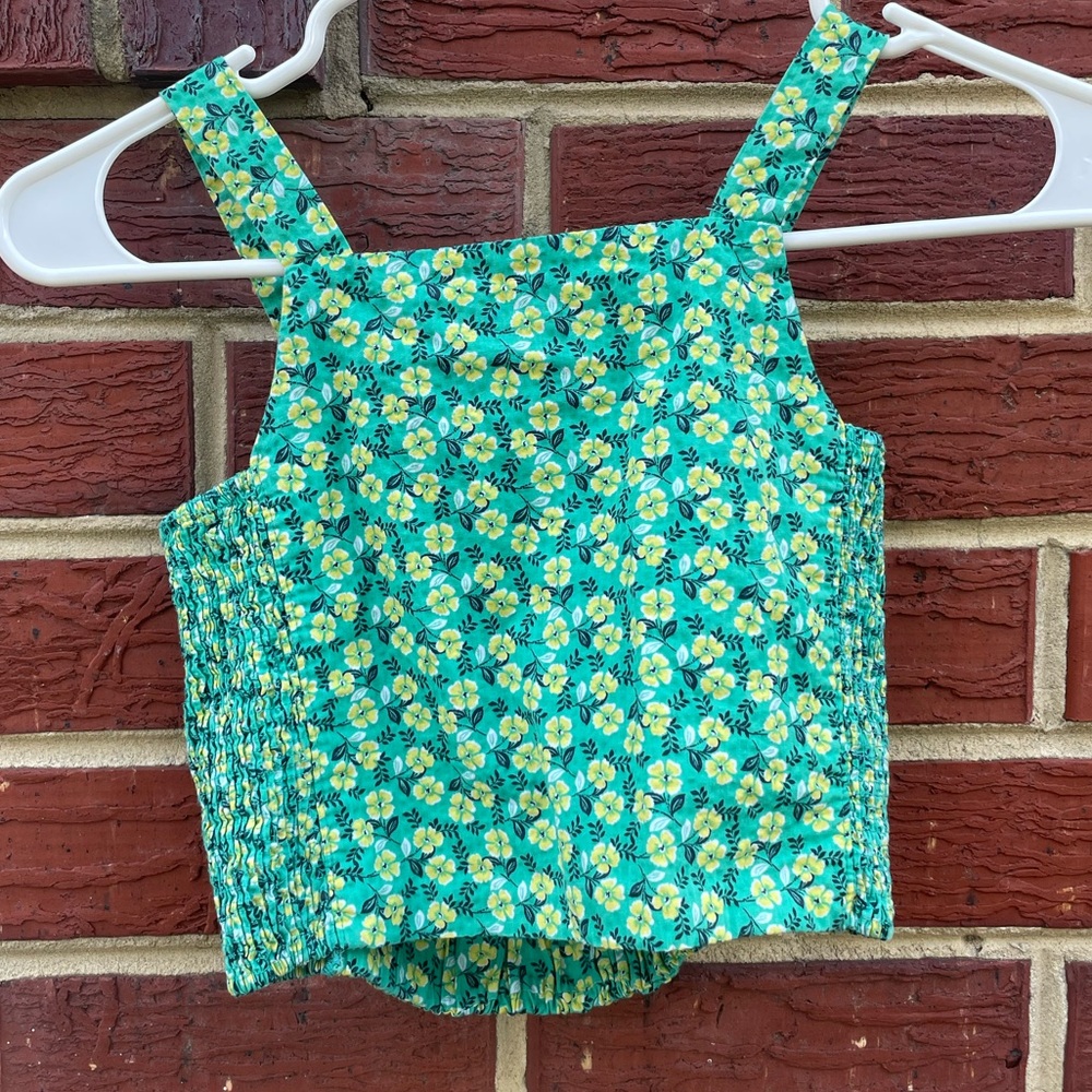 Zara Floral Green and Yellow Crop Top 10Y Girls